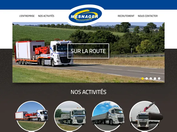 Page d'accueil de transports-mesnager.fr
