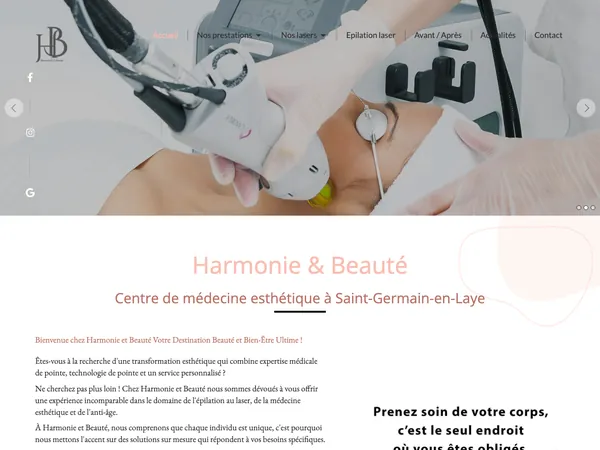 Page d'accueil de medecinesthetique.fr