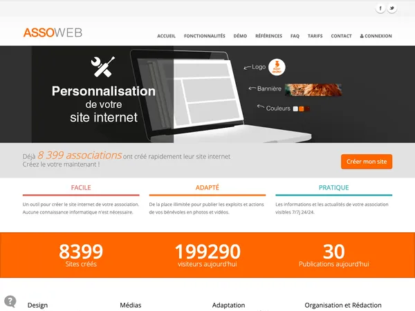 Page d'accueil de Assoweb