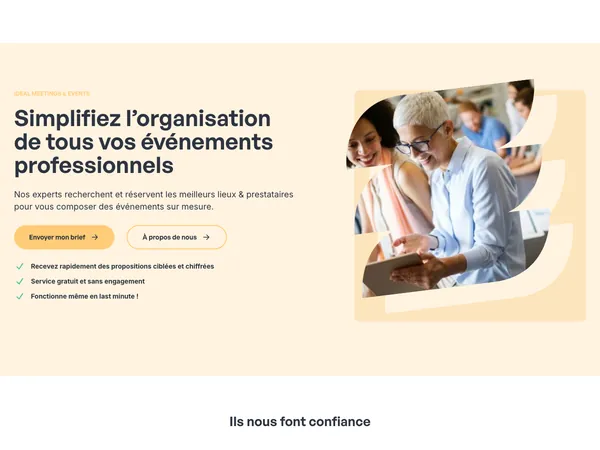 Page d'accueil de IDEAL Meetings & Events