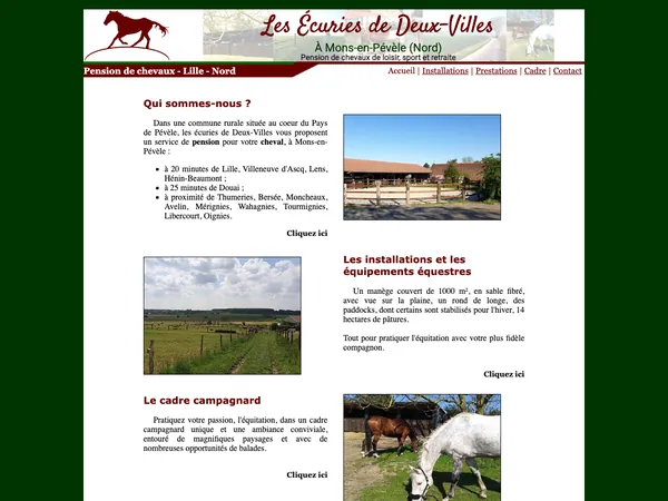 Page d'accueil de Les Écuries de Deux-Villes