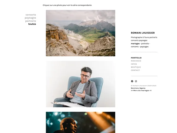Page d'accueil de Photographe à Tours - Romain Lhuissier