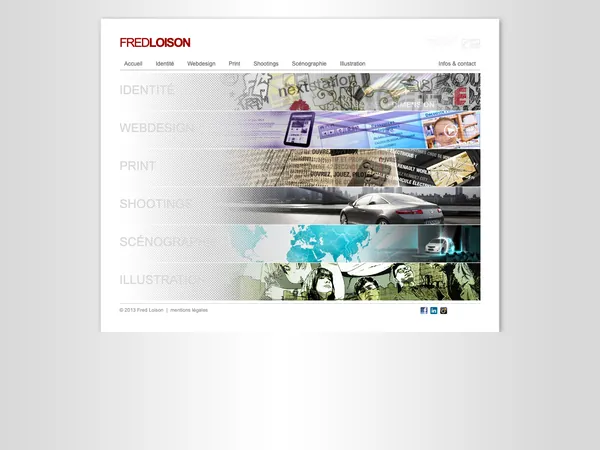 Page d'accueil de Portfolio de Fred Loison