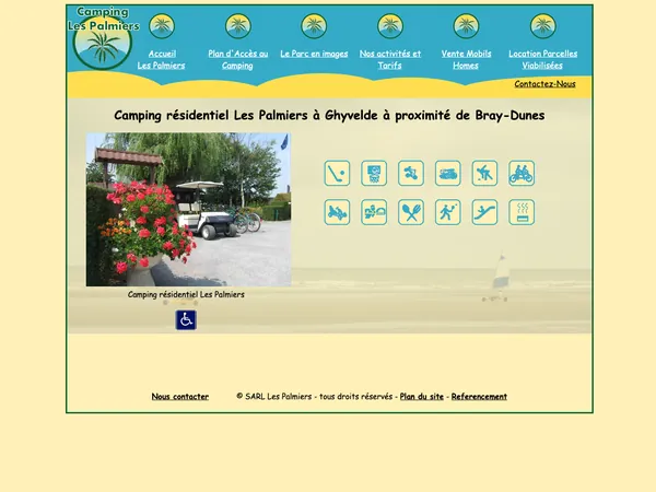 Page d'accueil de campinglespalmiers.fr