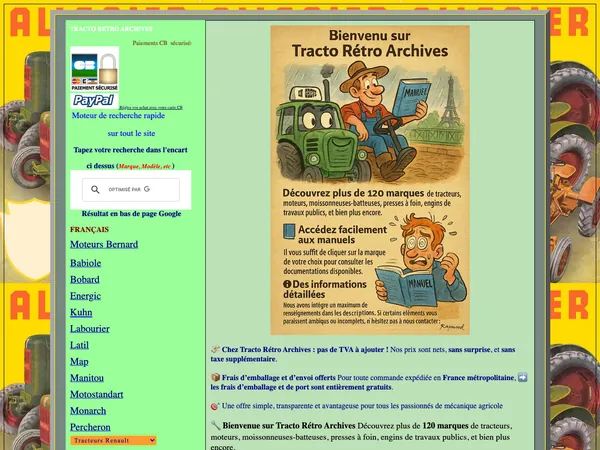 Page d'accueil de Tracto Rétro Archives