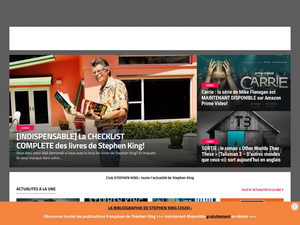 Page d'accueil de Club STEPHEN KING