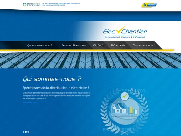 Page d'accueil de elec-chantier.com