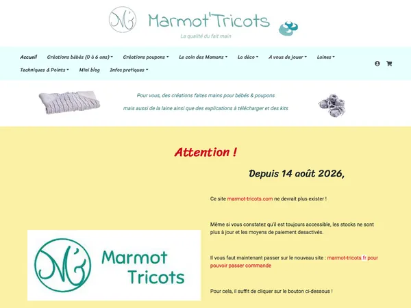 Page d'accueil de Marmot'Tricots