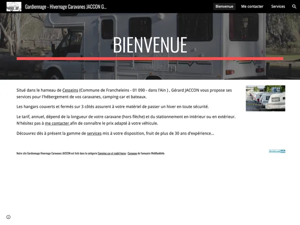 Page d'accueil de Caravanes JACCON