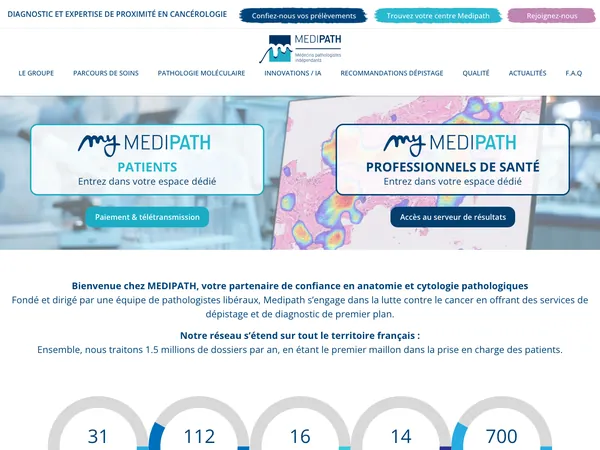 Page d'accueil de Medipath