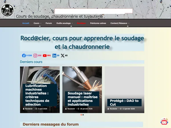 Page d'accueil de Rocd@cier