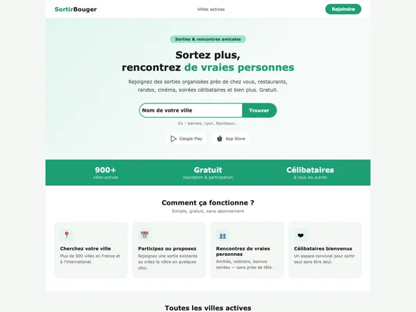 Page d'accueil de Sortirbouger