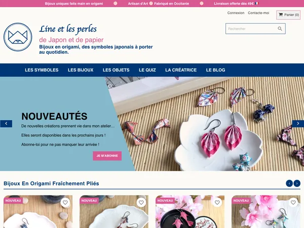 Page d'accueil de Line et les perles