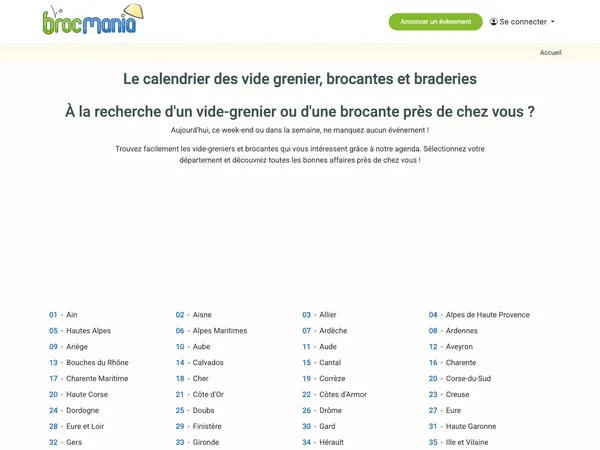 Page d'accueil de Brocmania