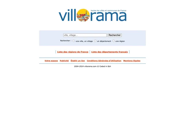 Page d'accueil de VillOrama