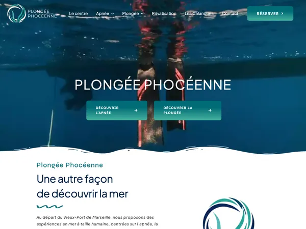 Page d'accueil de Plongée Phocéenne