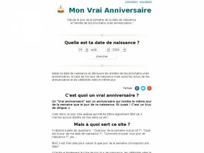 Mon Vrai Anniversaire Calcule La Date De Tes Prochains Vrais Anniversaires