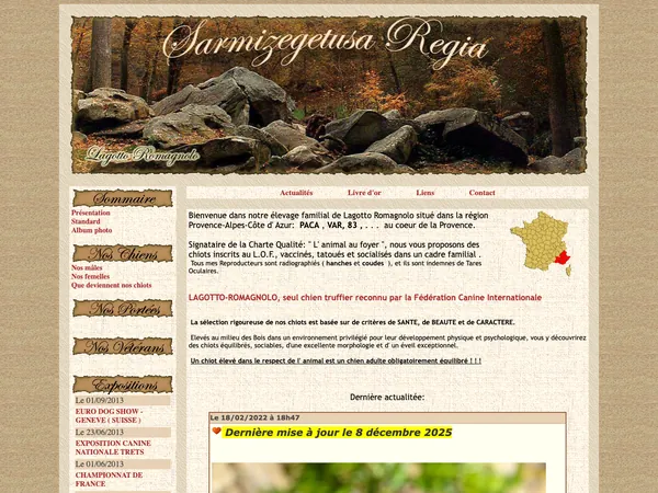 Page d'accueil de Elevage de Lagotto-Romagnolo du Sarmizegetusa Regia