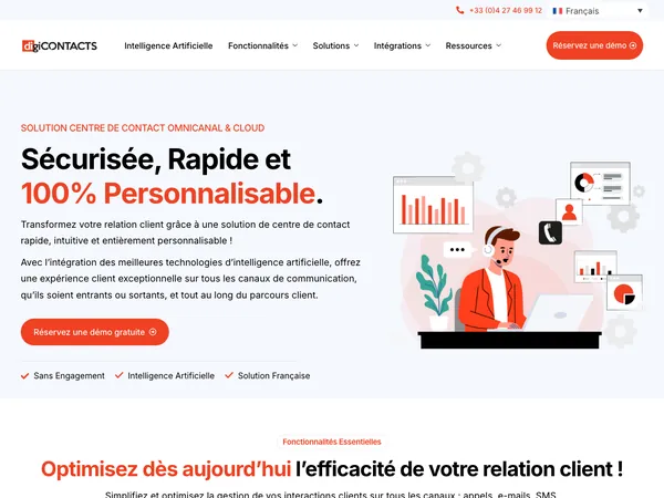 Page d'accueil de digiCONTACTS