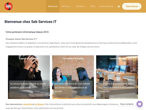 Page d'accueil de Seb Services IT