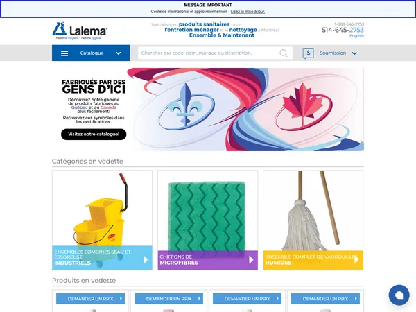 Page d'accueil de Lalema inc