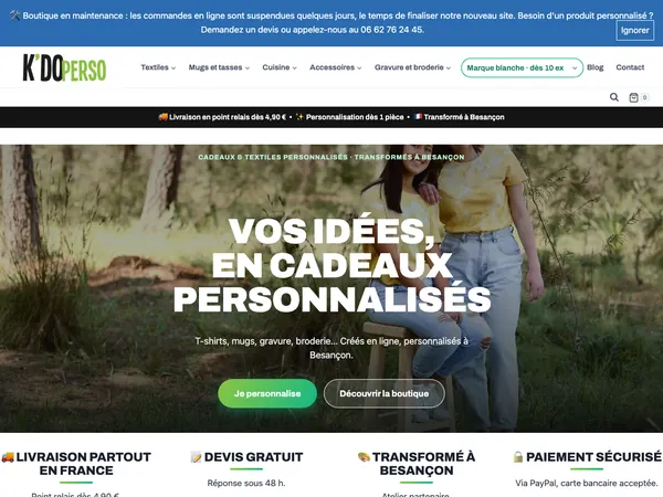 Page d'accueil de K'do perso
