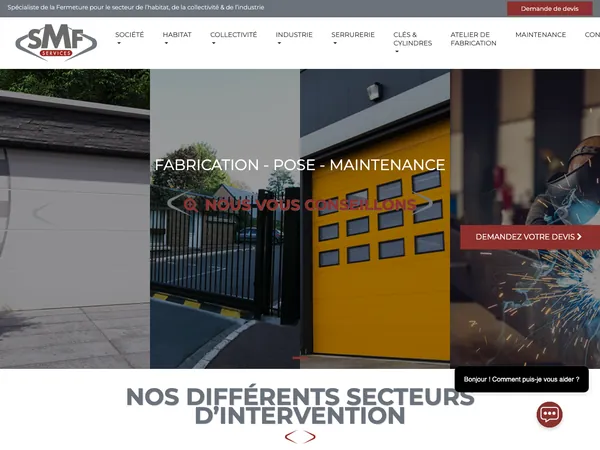 Page d'accueil de SMF Services