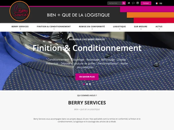 Page d'accueil de Berry Services