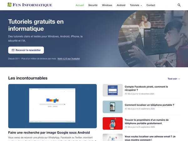 Page d'accueil de FunInformatique