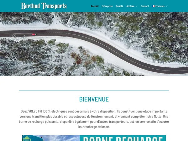 Page d'accueil de Berthod Transports SA