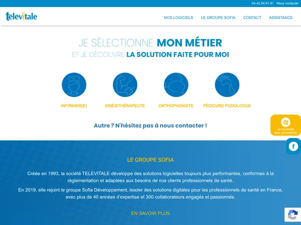 Page d'accueil de Télévitale