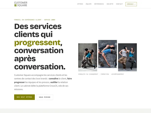 Page d'accueil de Customer Square