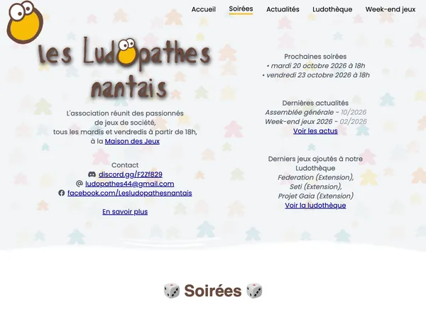 Page d'accueil de Les ludopathes nantais