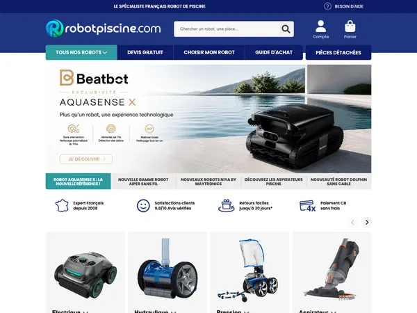 Page d'accueil de Robot piscine