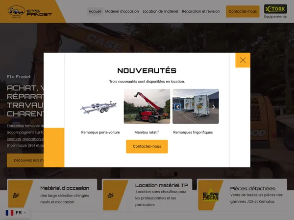 Page d'accueil de Ets Fradet