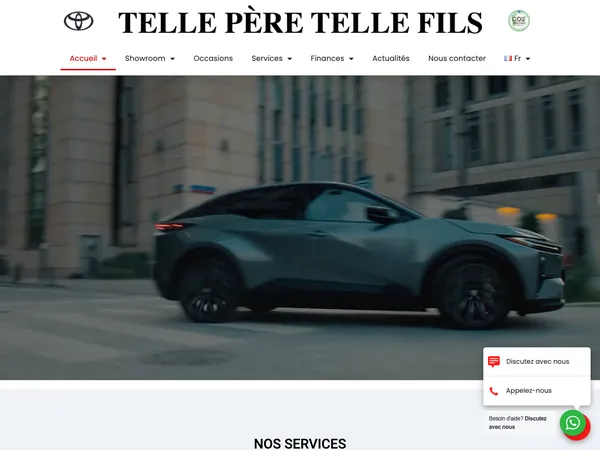 Page d'accueil de TELLE Père TELLE Fils Tourisme sa