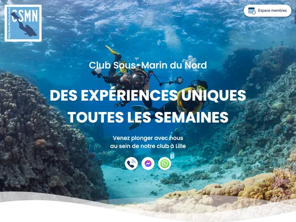 Page d'accueil de Club sous-marin du nord