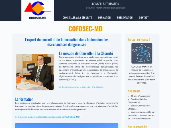 Page d'accueil de Cofosec-Md