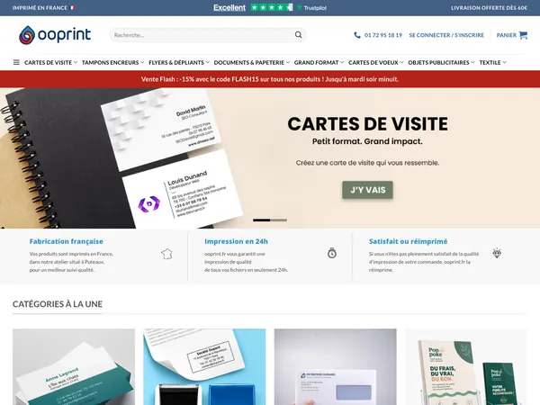 Page d'accueil de Ooprint