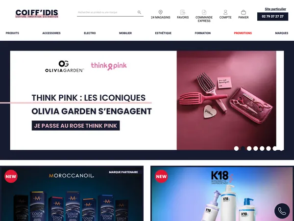 Page d'accueil de COIFF'idis