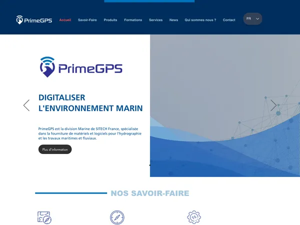 Page d'accueil de PrimeGPS