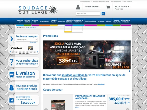 Page d'accueil de Soudage outillage diffusion